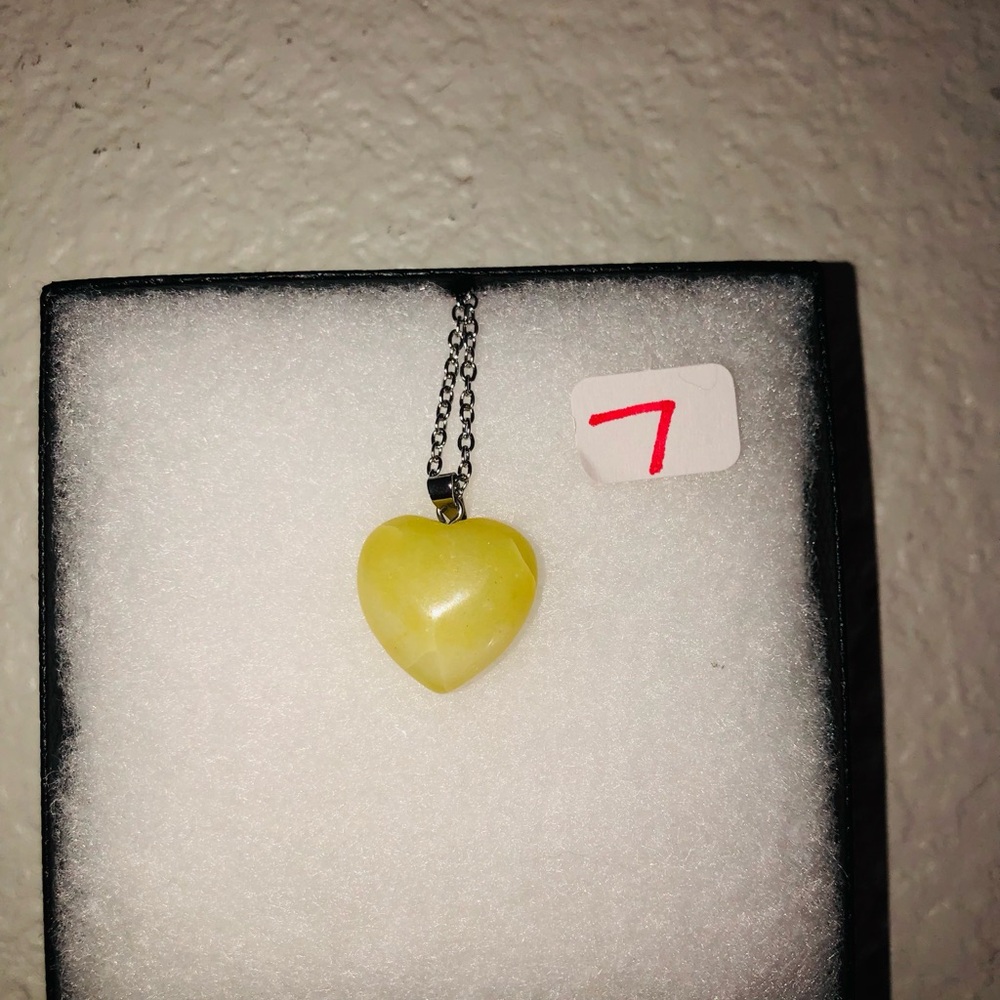 Heart 🍒💣Gemstone Pendant Necklace - Assorted Colors - Picture 9 of 17